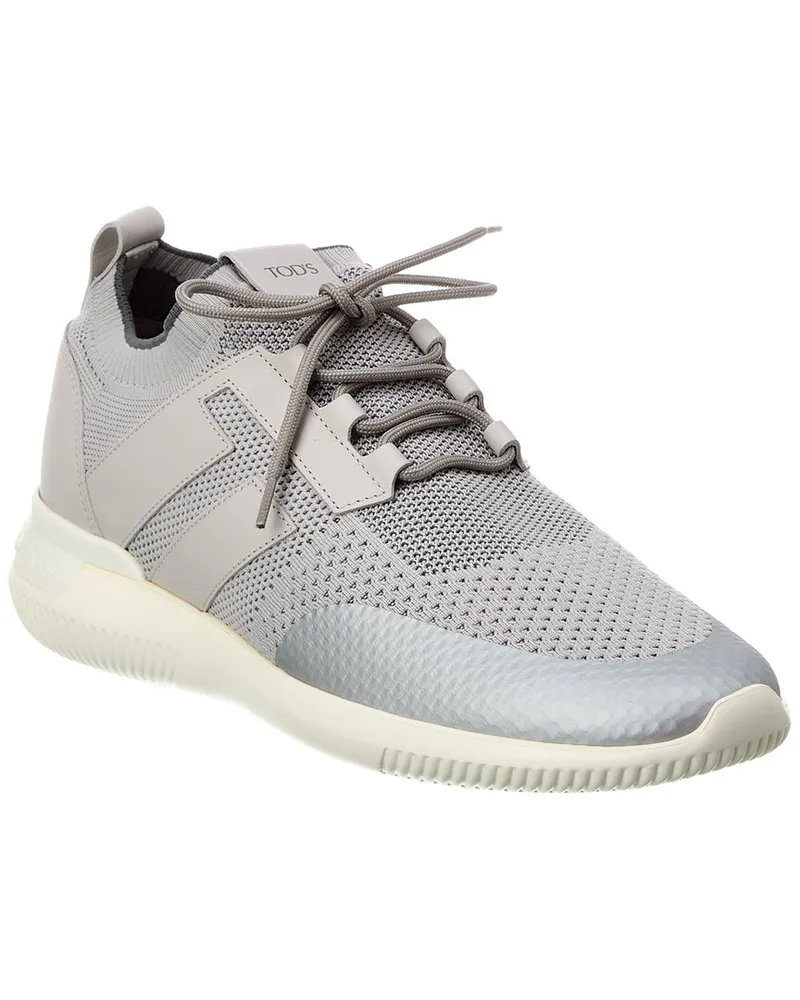 TOD'S TOD’s Sportivo Light Knit & Leather Sneaker Grey