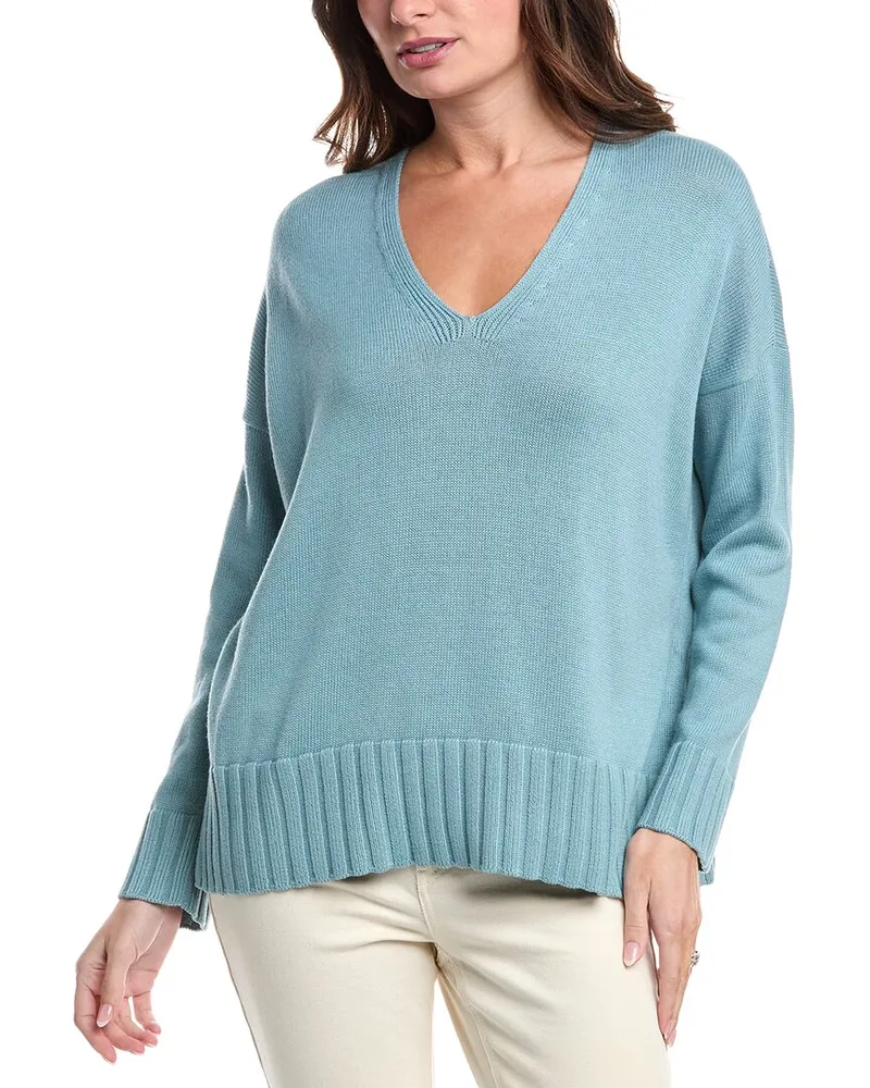 Eileen Fisher V-Neck Sweater Blue