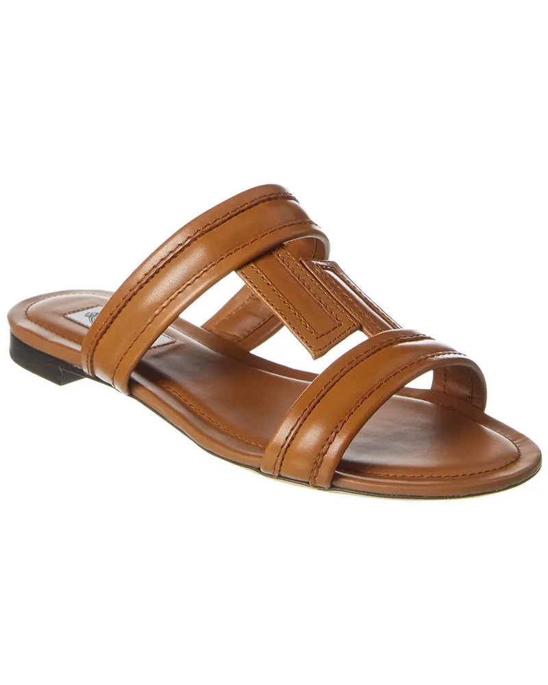 TOD'S TODs Double T Leather Sandal Brown
