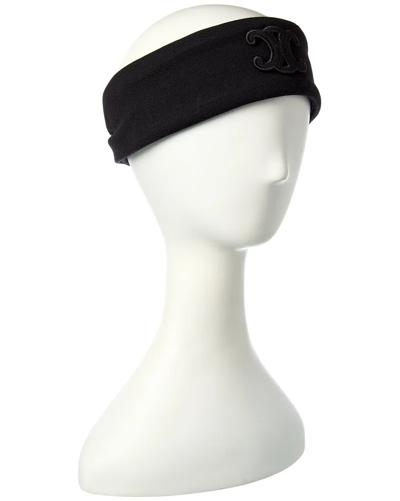 Celine Logo Wool Headband Black
