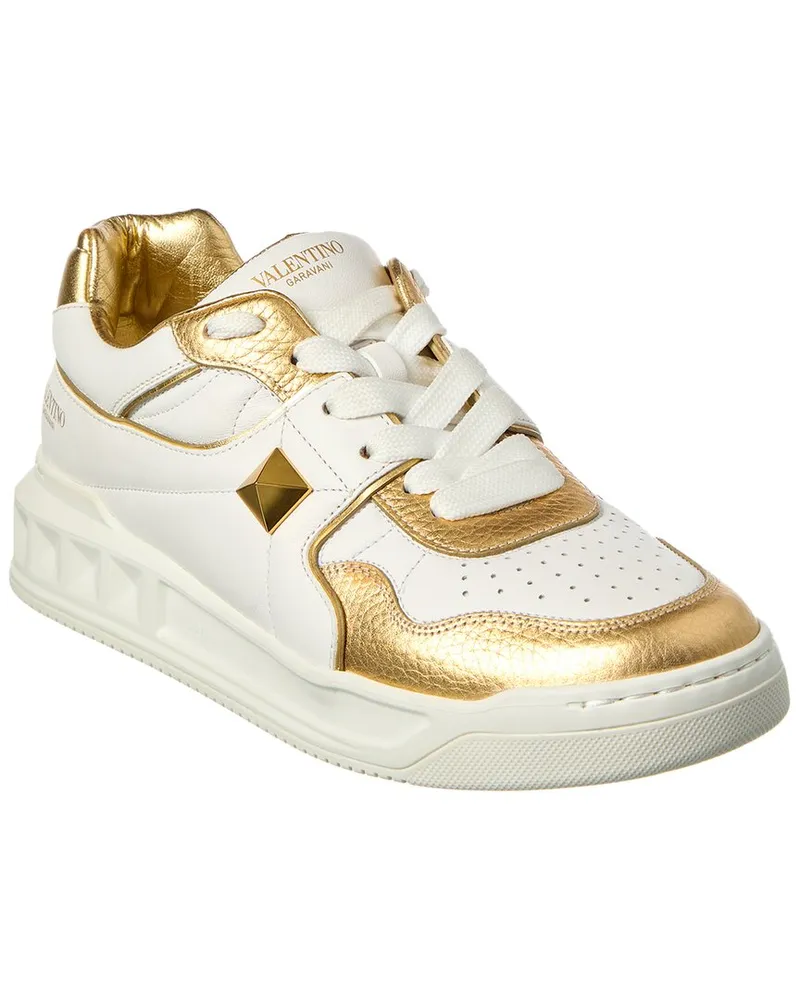 Valentino Garavani Roman Stud Leather Sneaker Gold