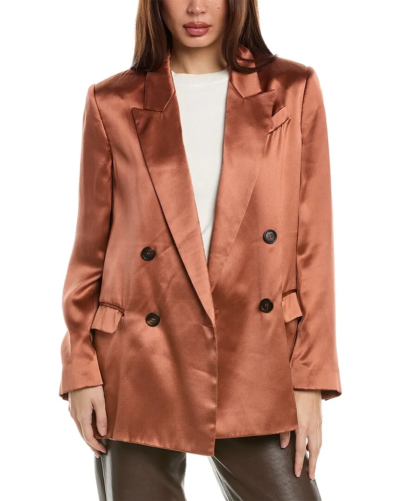 Brunello Cucinelli Silk Blazer Orange
