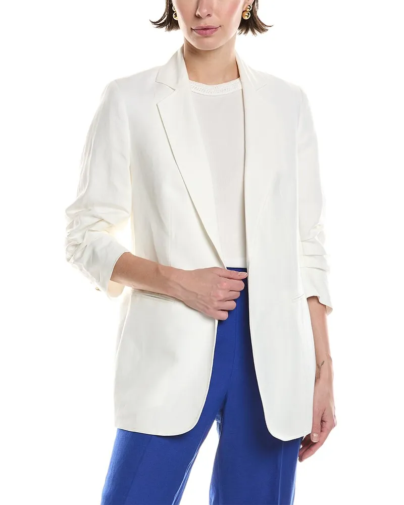 Anne Klein Linen-Blend Jacket White
