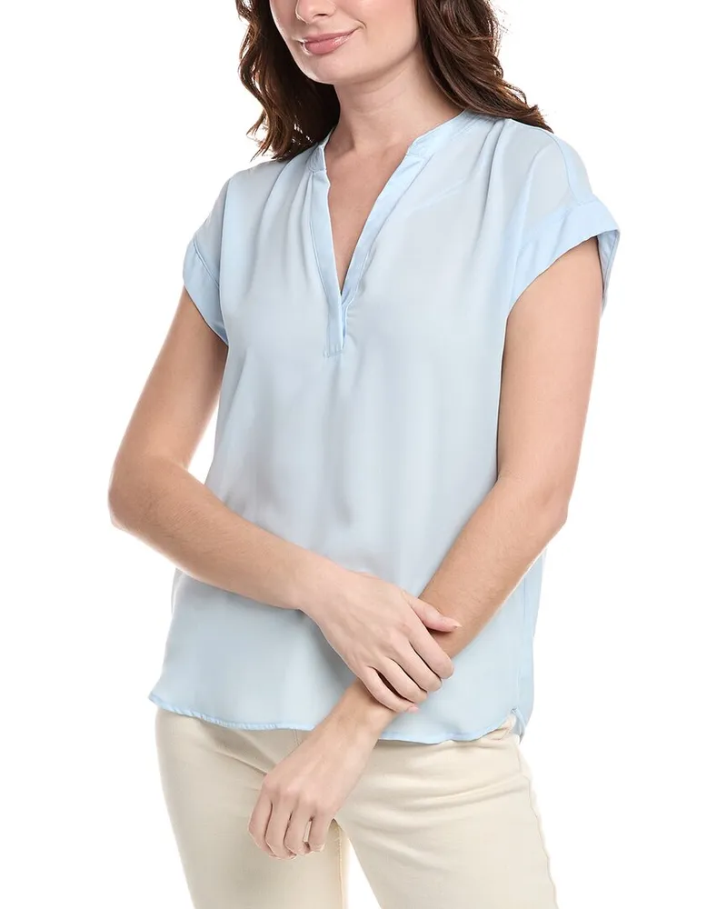 Vince Camuto Open Placket Top Blue