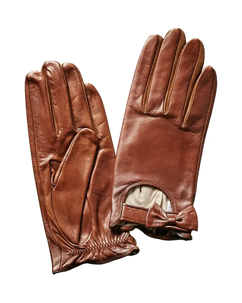 portolano  Cork Leather Driving Gloves Brown