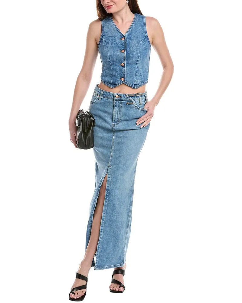 STAUD x Wrangler The Maxi Skirt Blue