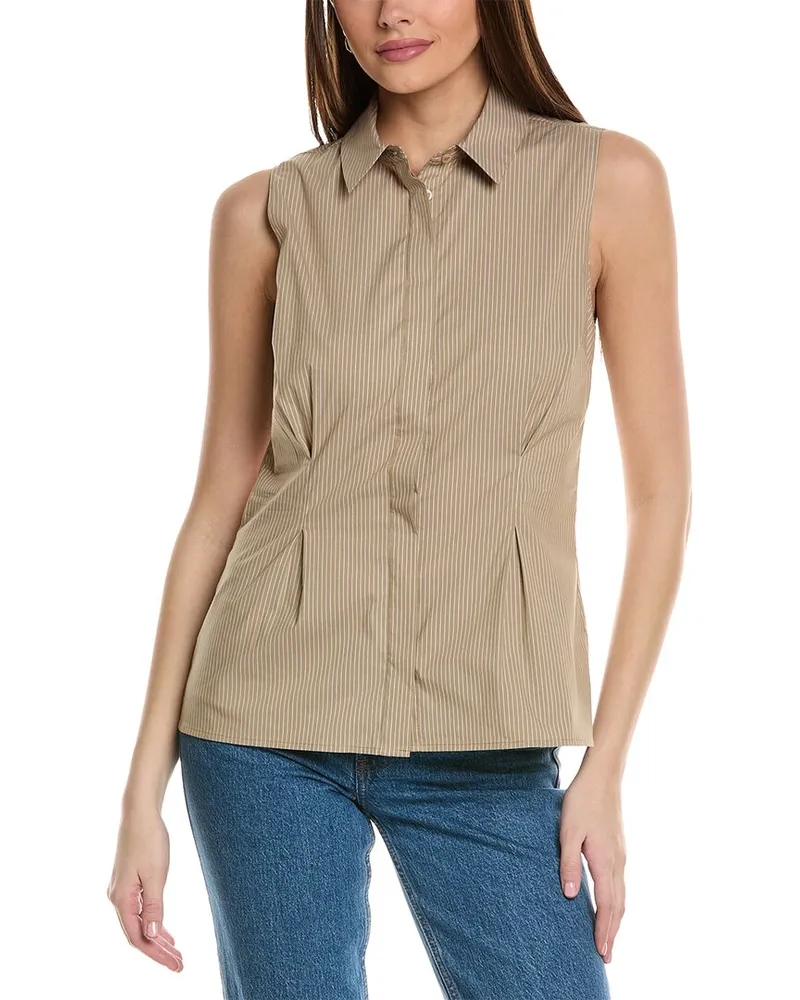Frame Denim FRAME Pleated Shirt Beige