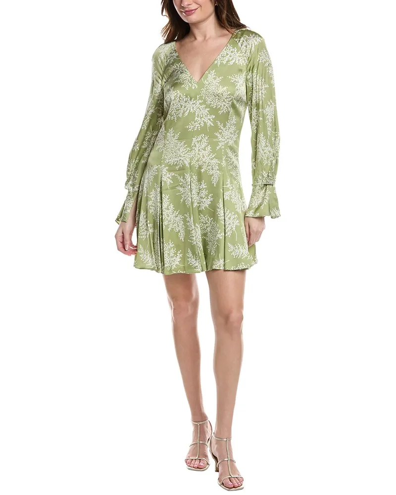 Rebecca Taylor Godet Mini Dress Green