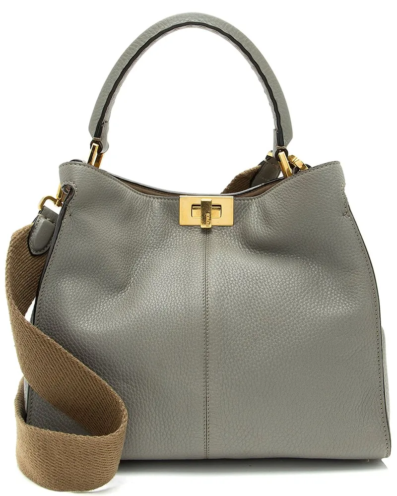 Fendi Grey Leather & Nylon Peekaboo X Lite Medium Satchel (Authentic Pre-  Loved Nocolor