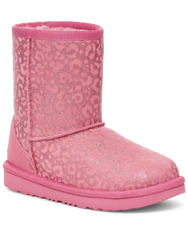 UGG Classic II Glitter Leopard Suede Kid's Bootie Pink