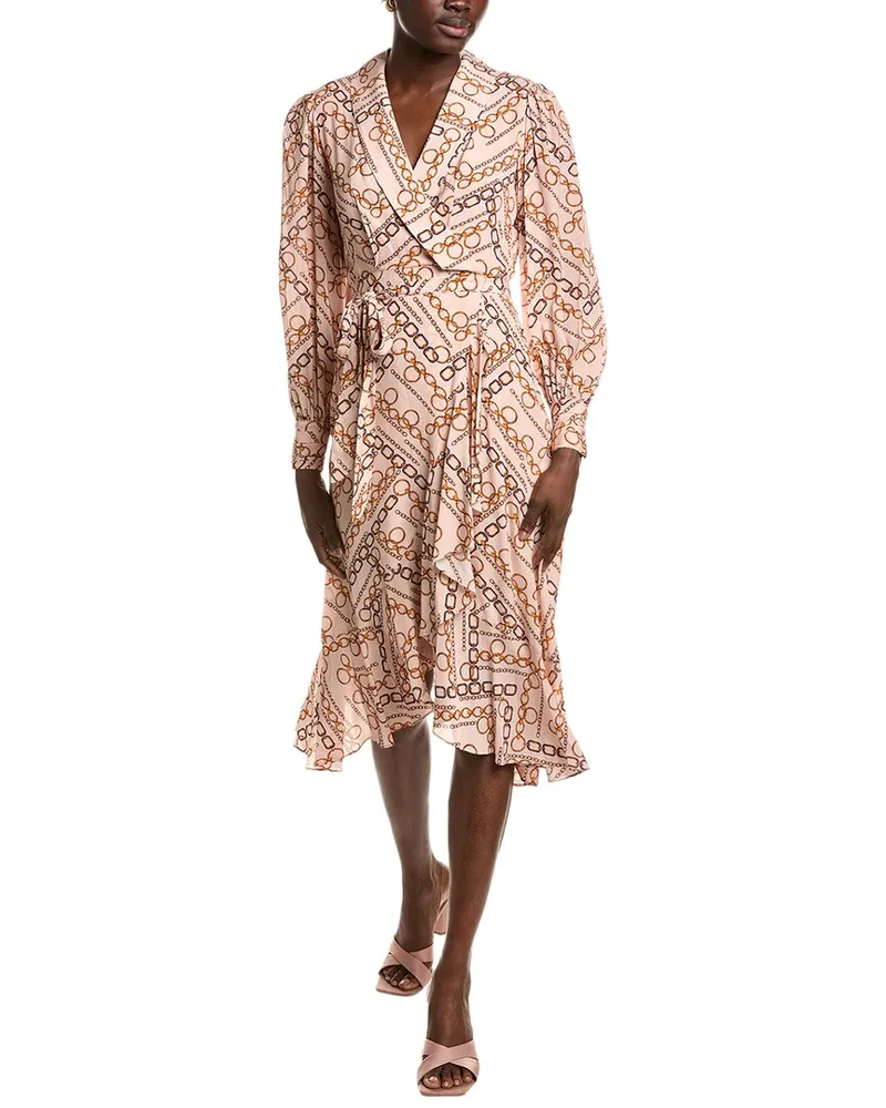 Elie Tahari The Linnea Faux Wrap Dress Pink