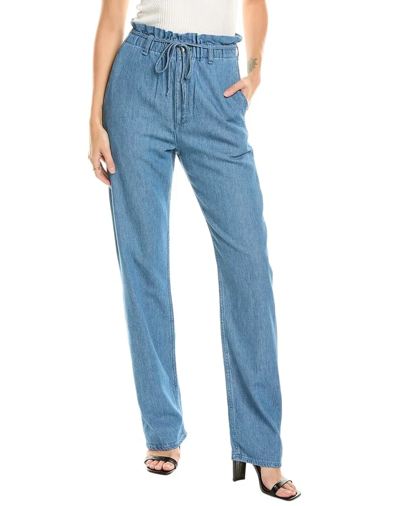 Rag & Bone Dark Indigo Linen-Blend Straight Jean Blue