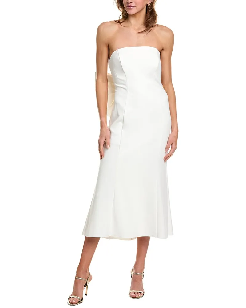 Tadashi Shoji Solid Midi Dress White