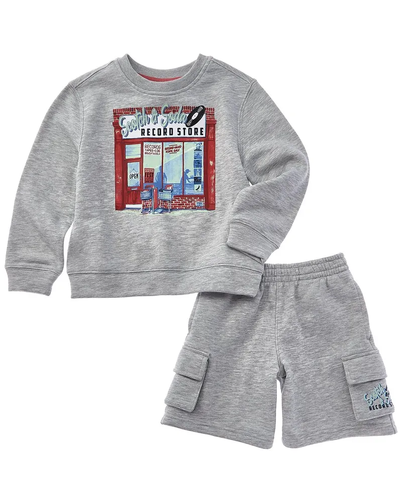 Scotch&Soda 2pc Fleece Sweatshirt & Short Set Grey