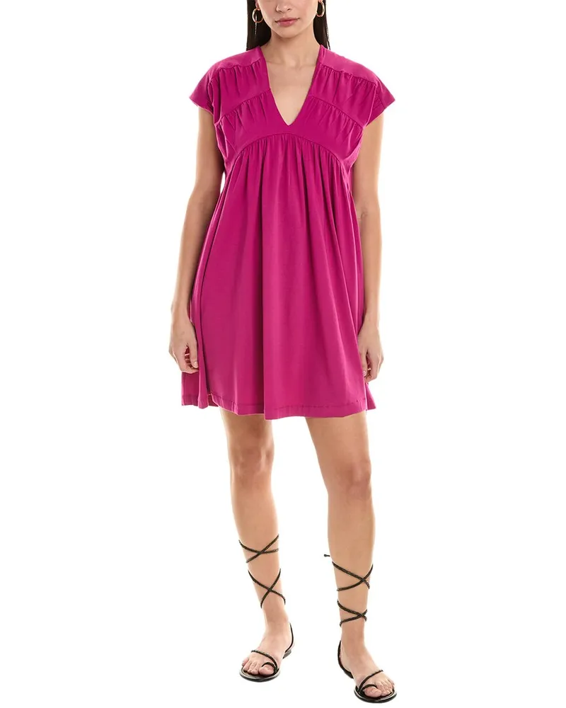 Alpha Studio Shirred Mini Dress Purple