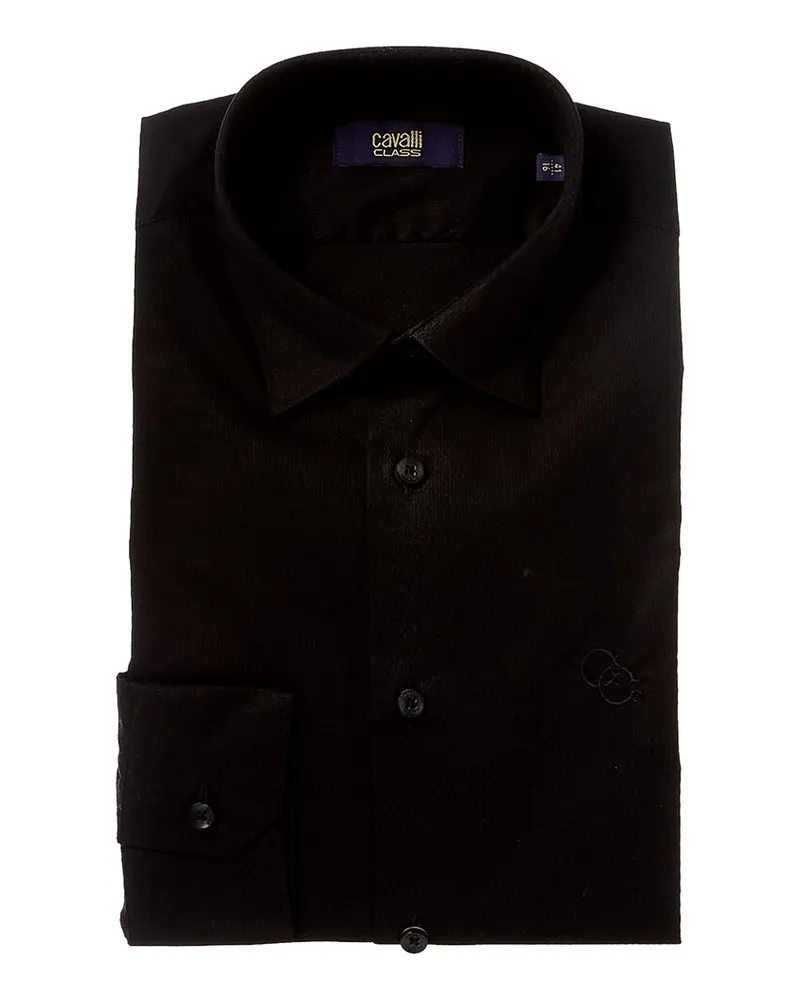 Roberto Cavalli Textured Slim Fit Dress Shirt Nocolor