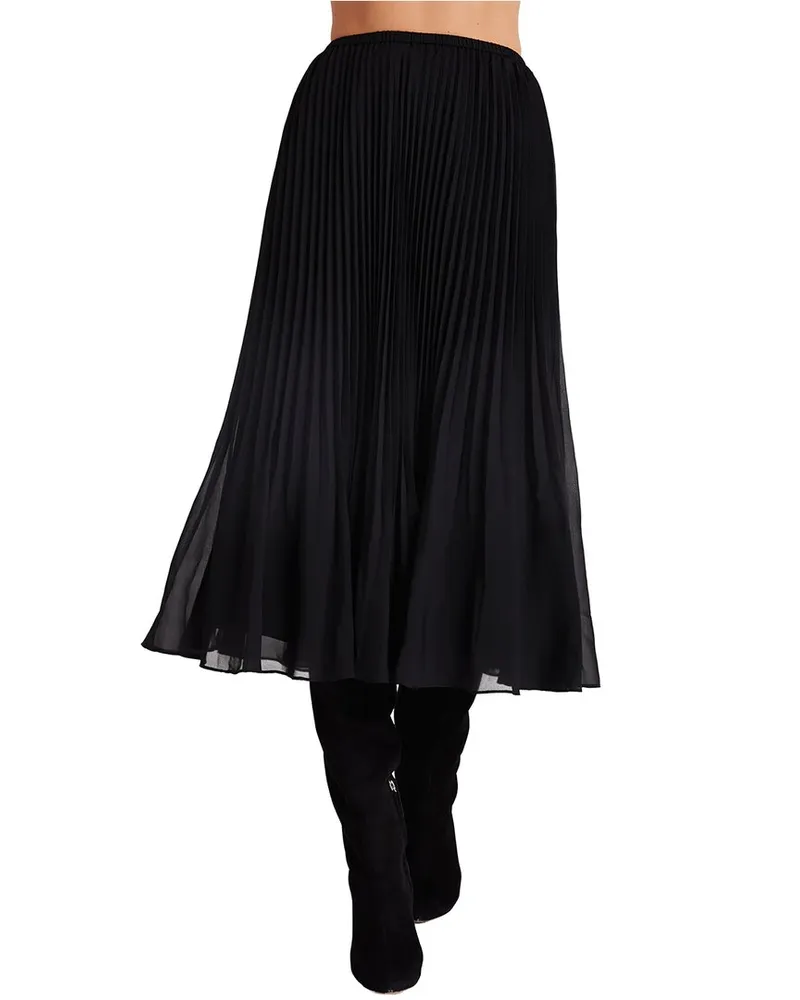 Bella Dahl Sunburst Pleat Midi Skirt Nocolor