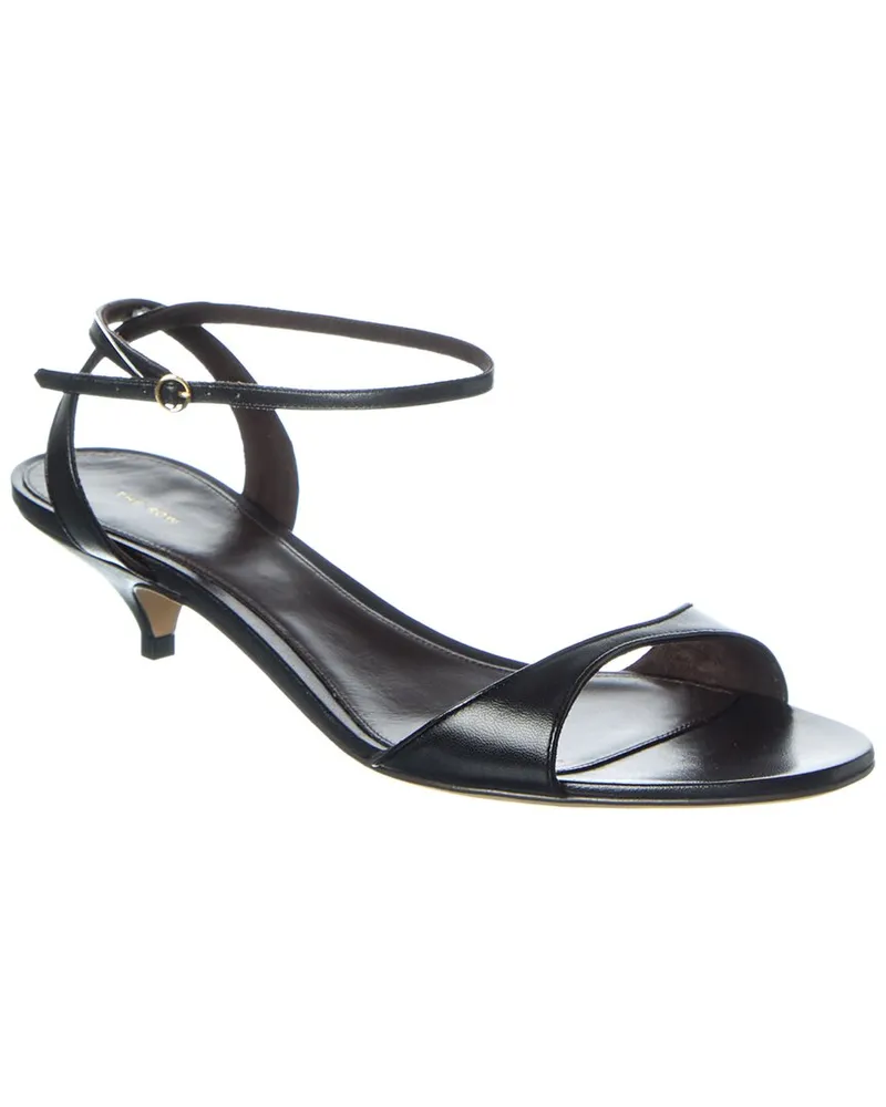 The Row Vika Leather Sandal Black