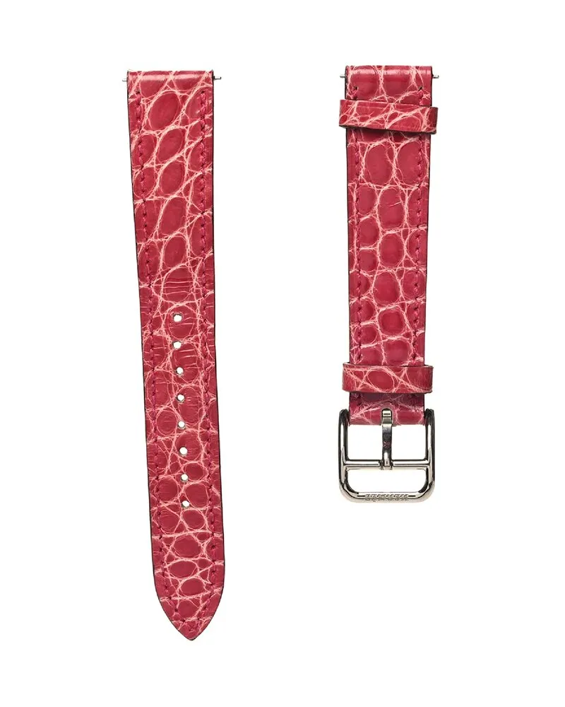 Hermès Framboise Shiny Alligator Heure H Hour Watch 30mm Strap (Authentic Pre-Loved Nocolor