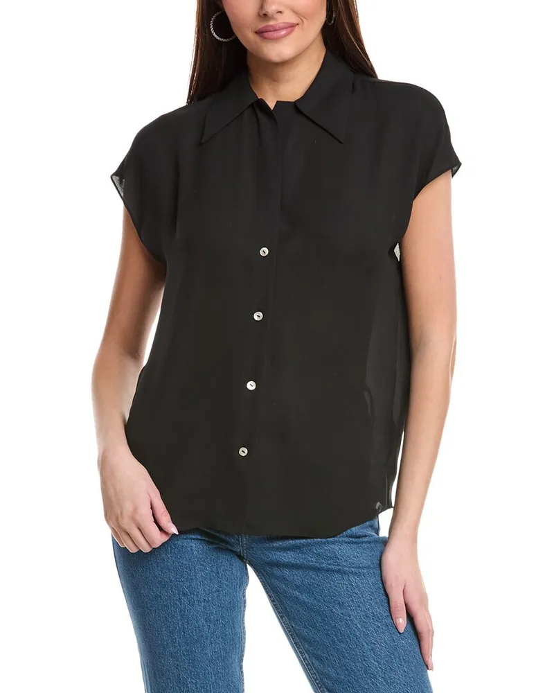 Vince Cap Sleeve Blouse Black