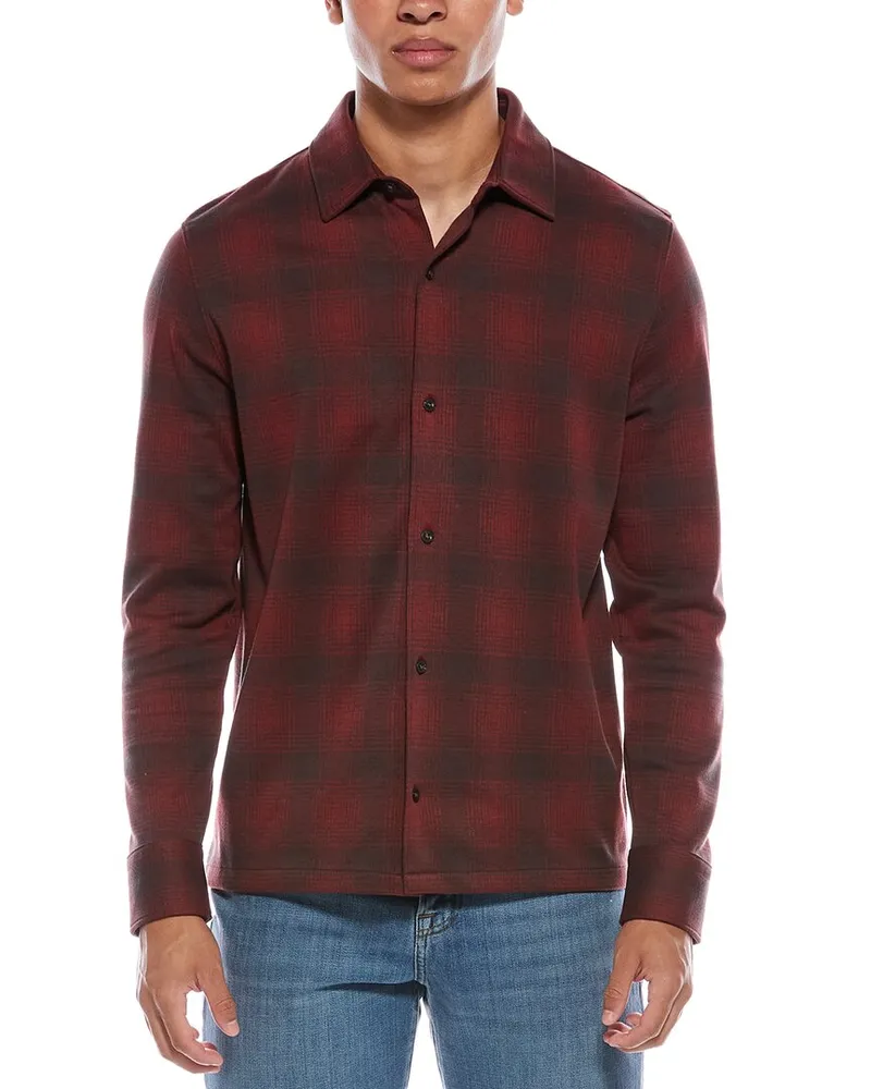 Vince Ombre Plaid Button-Down Shirt Red