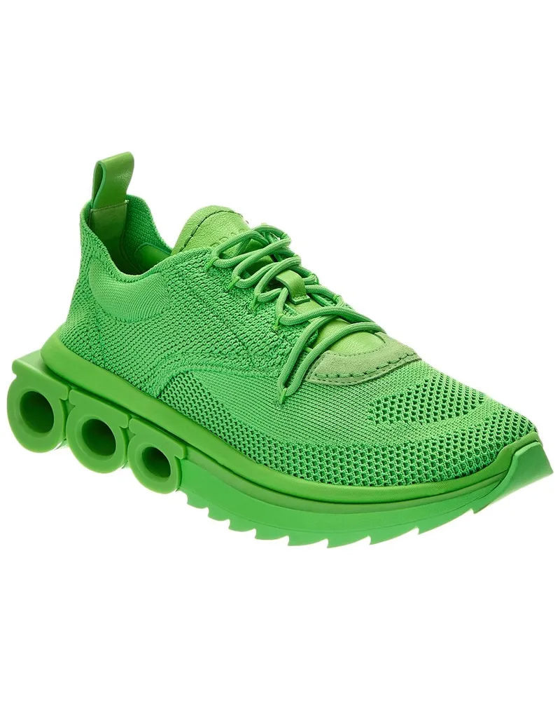 Ferragamo Nima Knit Sneaker Green