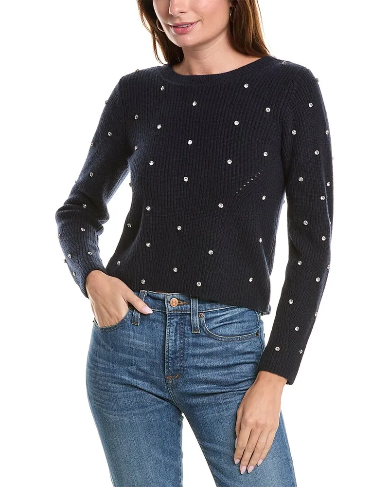 Elie Tahari V-Wrap Cashmere Sweater Blue