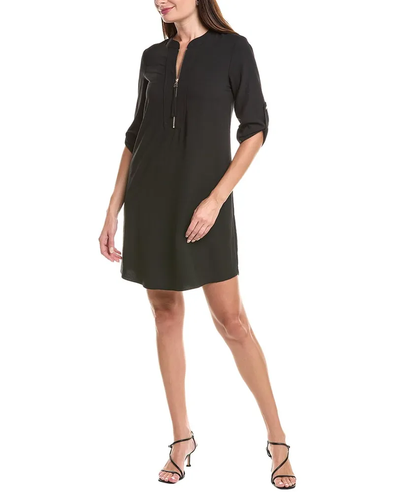 Joseph Ribkoff 1/2-Zip Shift Dress Black