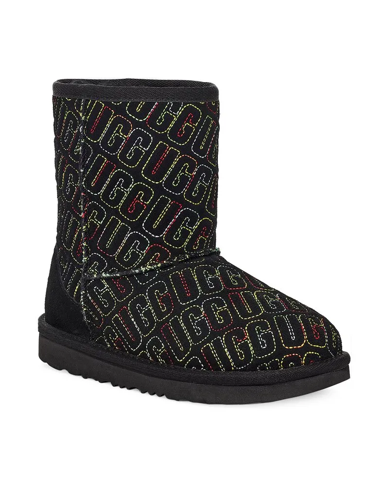 UGG Classic II Graphic Stitch Suede Toddler Boot Black