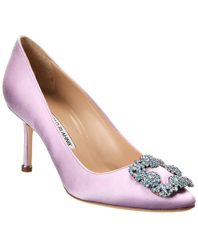 Manolo Blahnik Hangisi 70 Satin Pump Purple