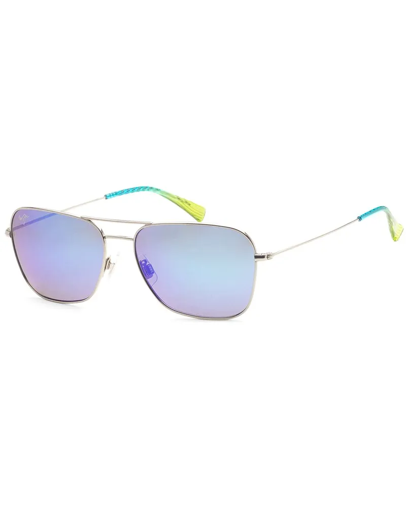 Maui Jim Men's MJ0675S 58mm Polarized Sunglasses Silver
