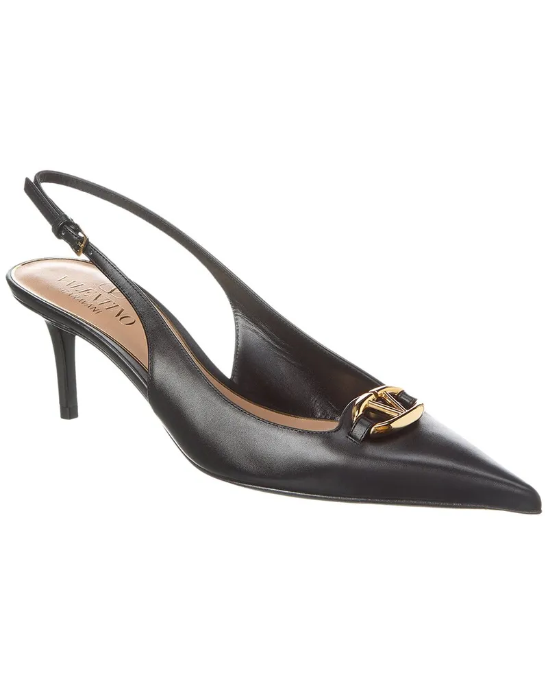 Valentino Garavani VLogo 60 Leather Slingback Pump Black