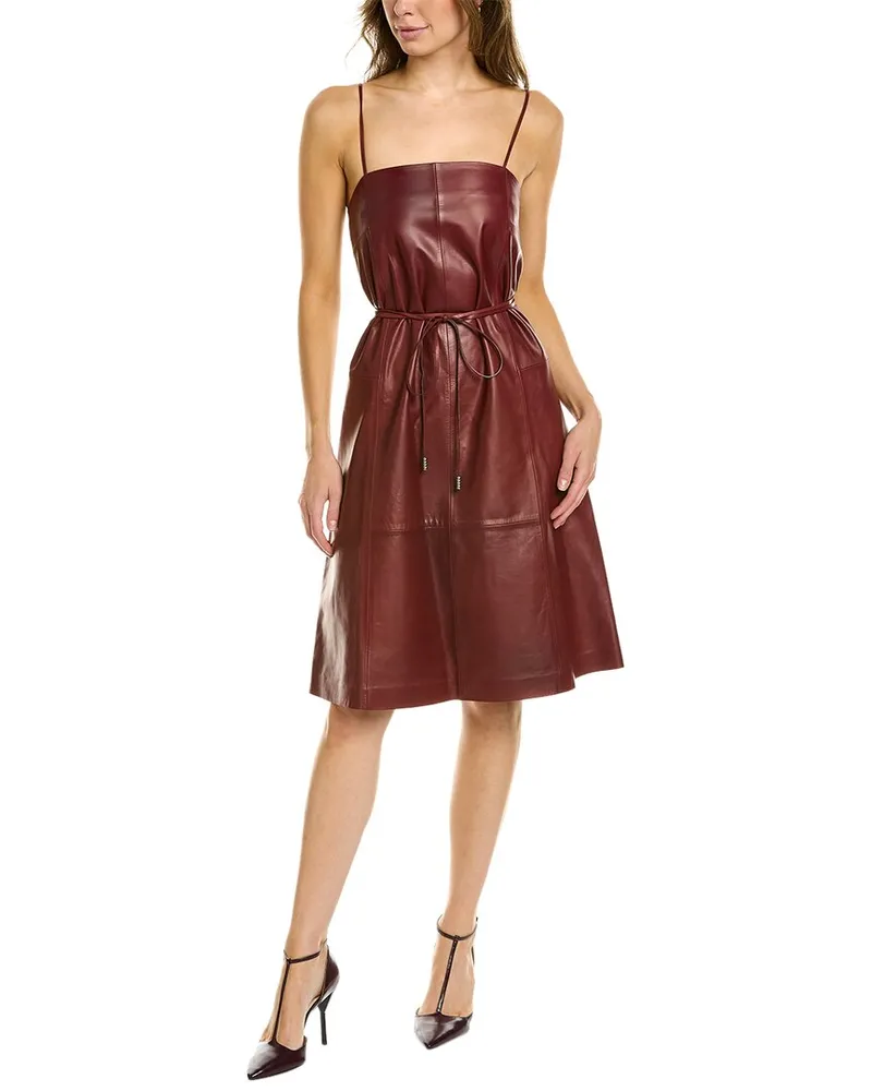Ferragamo Leather A- Line Dress Nocolor