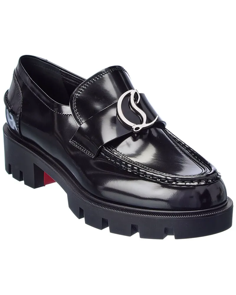 Christian Louboutin CL Moc Lug Leather Loafer Black
