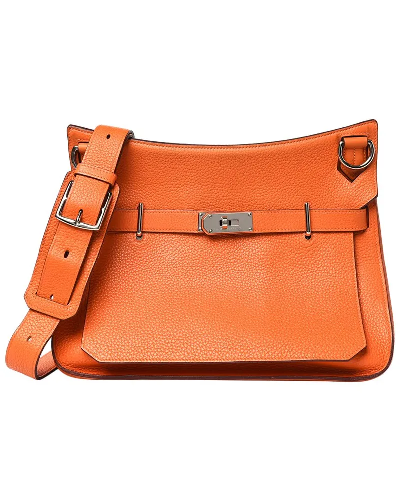 Hermès Orange Taurillon Clemence Leather Jypsiere 34 (Authentic Pre-Loved Nocolor