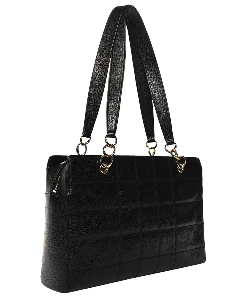Chanel Black Caviar Leather Chocolate Bar Shoulder Bag (Authentic Pre-Loved Nocolor