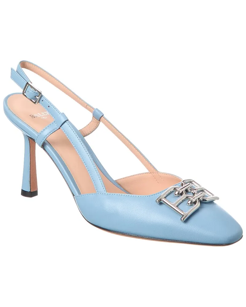 Bally Eva 85 Leather Slingback Pump Blue