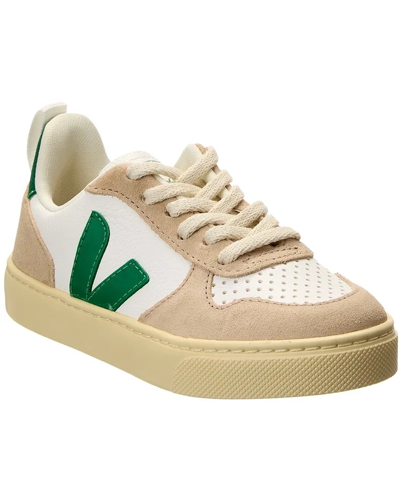 VEJA Small V-10 Leather Sneaker Nocolor