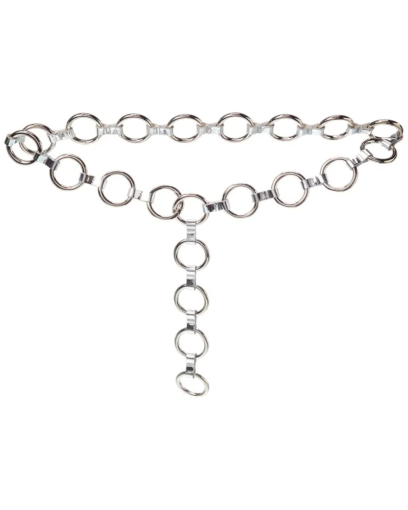 Michael Kors Marisa Metal & Leather Belt Silver