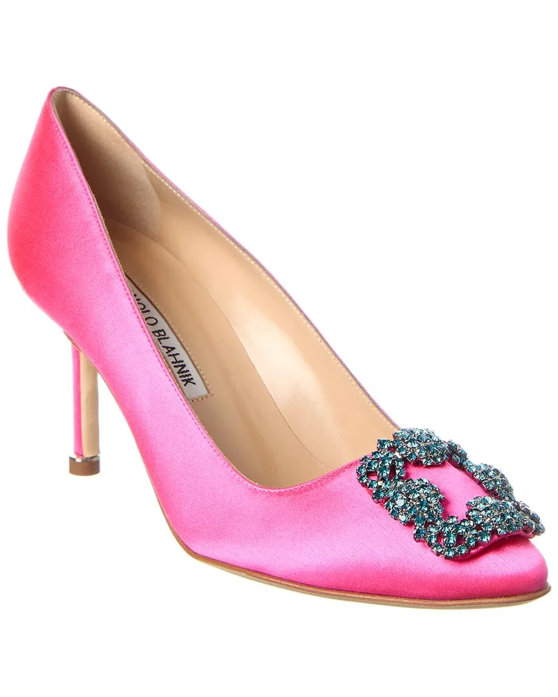 Manolo Blahnik Hangisi Satin Pump Pink