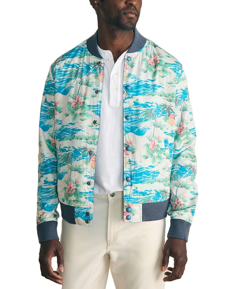 Faherty Reversible Surf Shop Jacket Blue