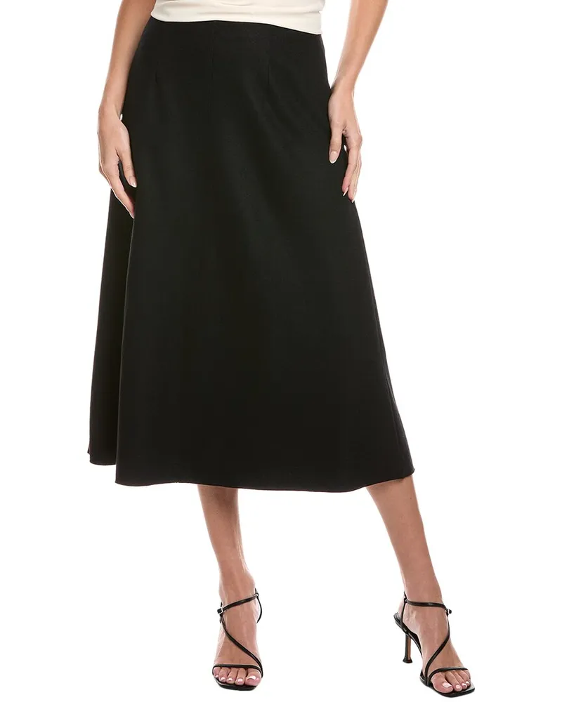 Eileen Fisher Petite Felted Wool A-Line Skirt Black
