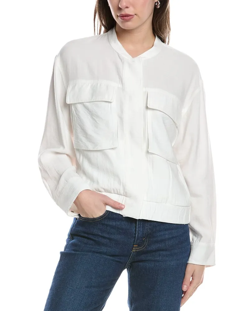 Vince Camuto Slouchy Bomber Jacket White