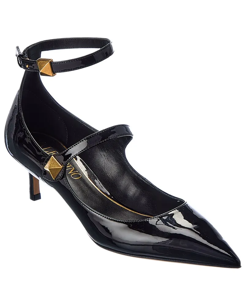 Valentino Garavani Roman Stud 50 Patent Pump Black