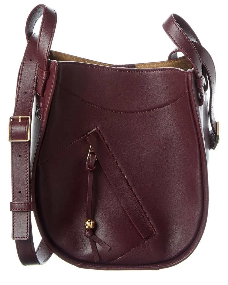 Loewe Hammock Slice Leather Hobo Bag Red