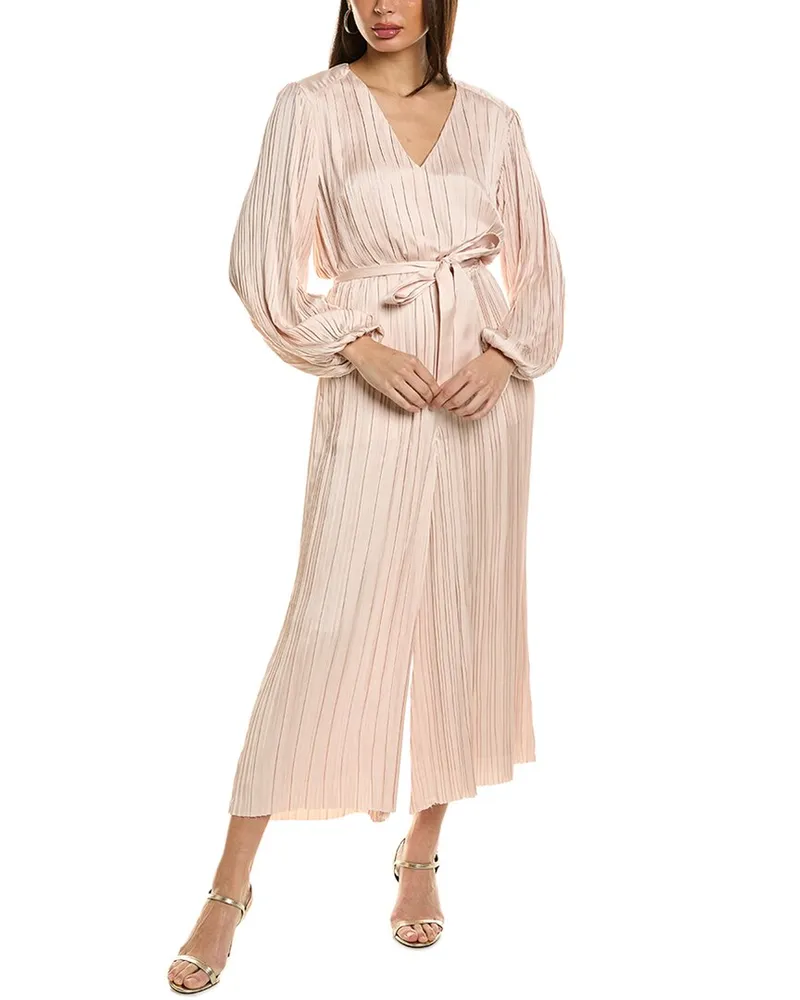 Elie Tahari Soft Pleat Jumpsuit Pink