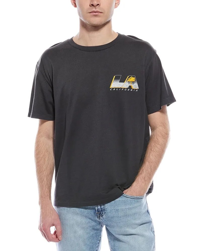 Frame Denim Relaxed Vintage Print T-Shirt Black