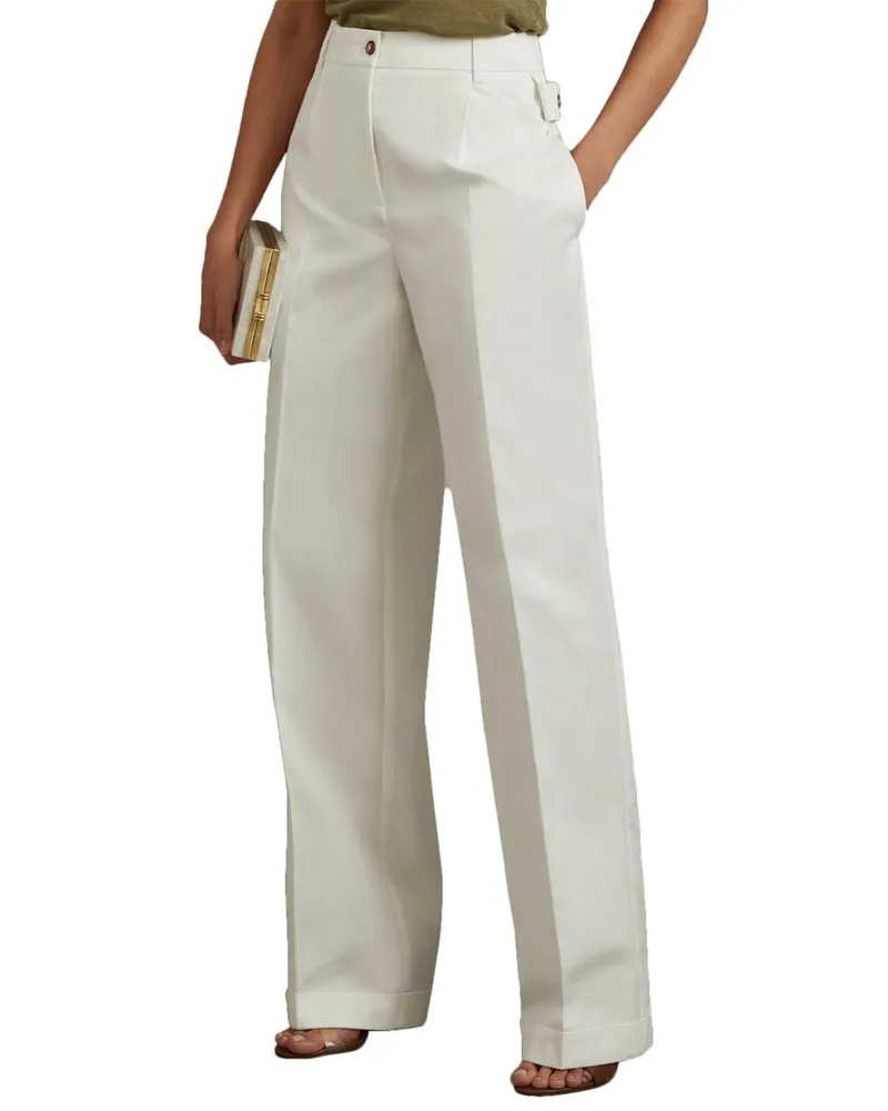 Reiss Harper Wide Leg Trouser White