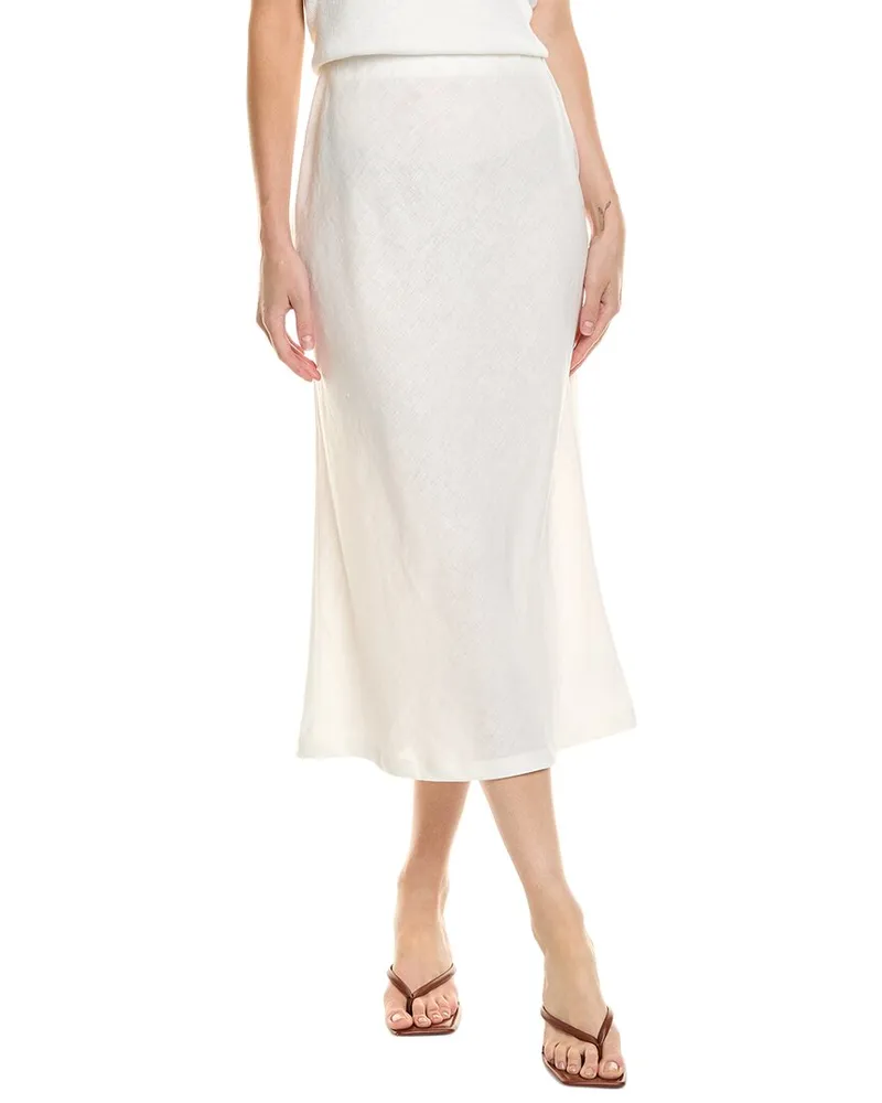 Enza Costa Bias Linen Midi Skirt Nocolor