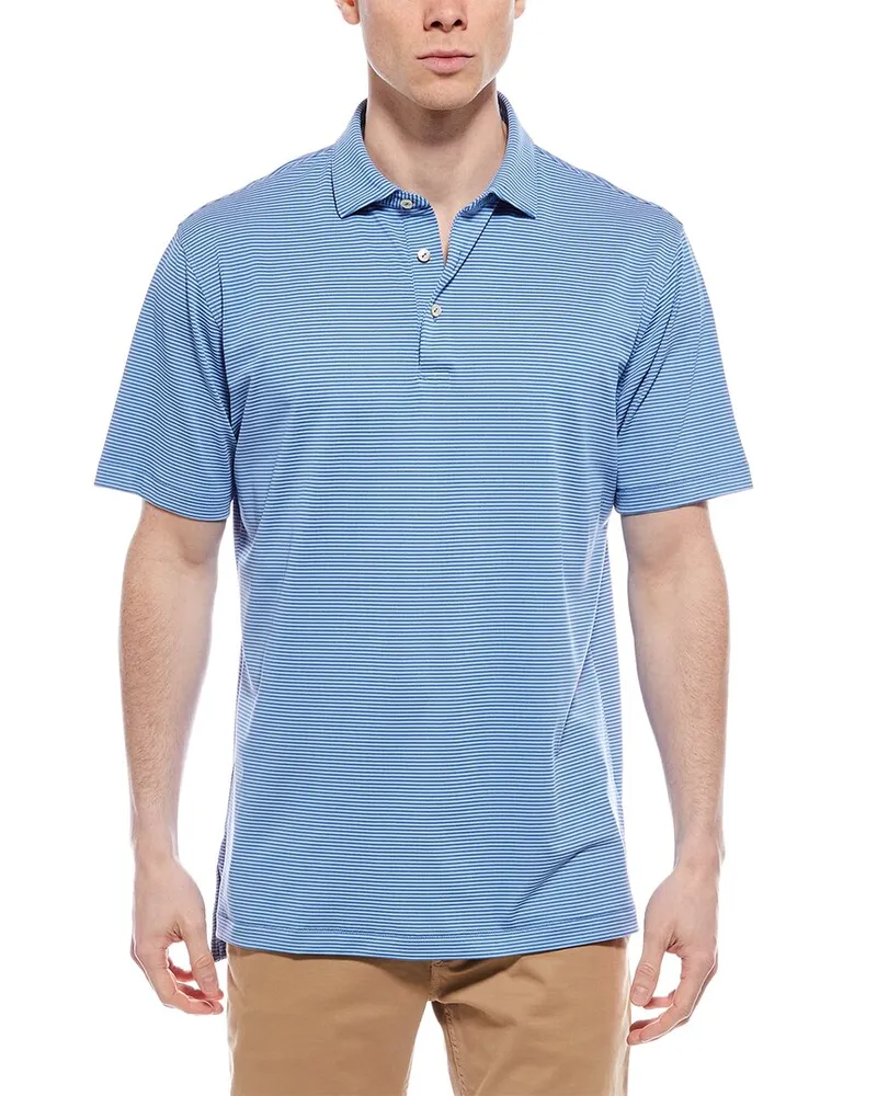 Peter Millar Candor Performance Mesh Polo Shirt Blue